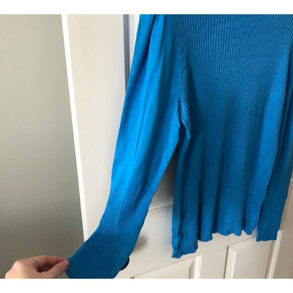 Women's Worthington Sweater Turtleneck Pullover Blue Long Sleeves Size Large - Picture 4 of 5